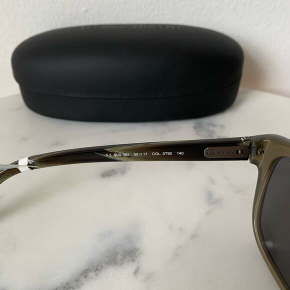 NWT Lanvin Brown Olive Sln 582 Wayfarer Sunglasses - Picture 11 of 13